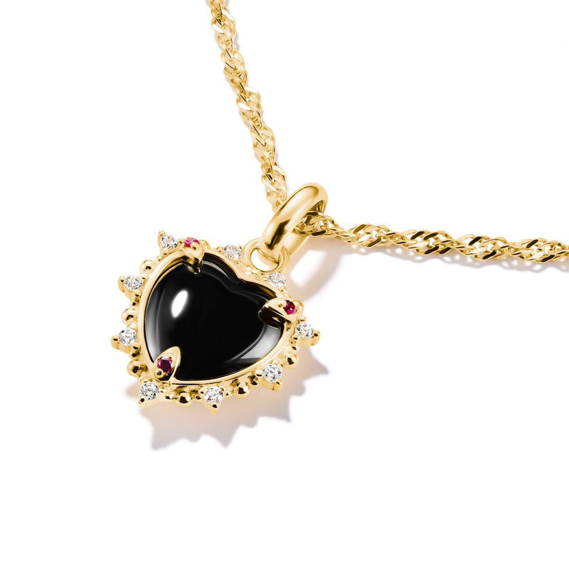 Connect Charm black vintage heart Gold