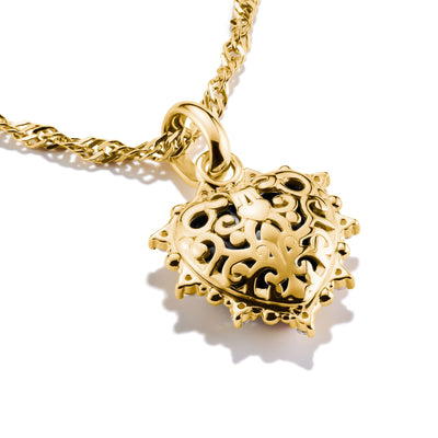 Connect Charm black vintage heart Gold