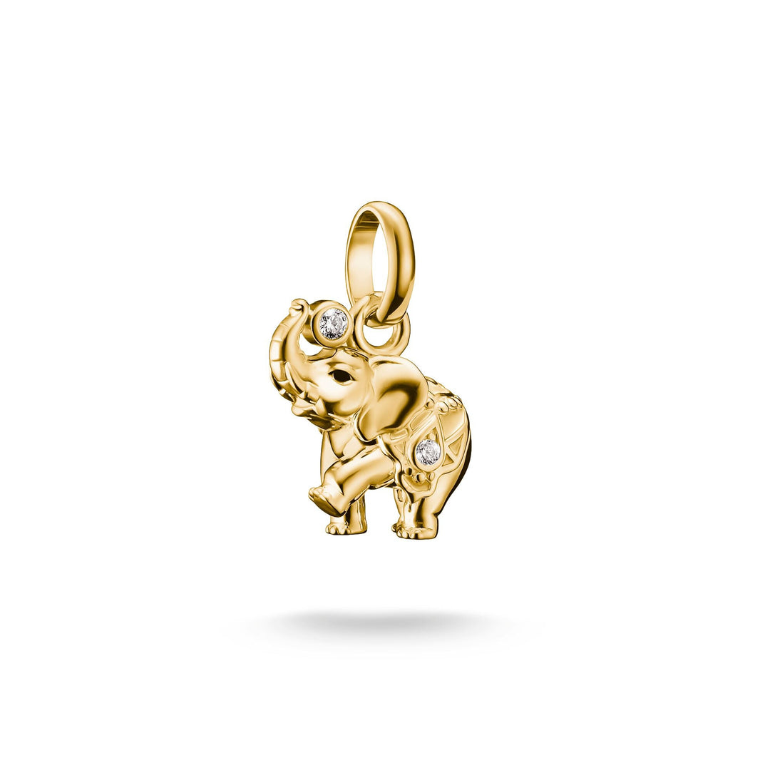 Gold-Plated Elephant Charm with White Zirconia | THOMAS SABO