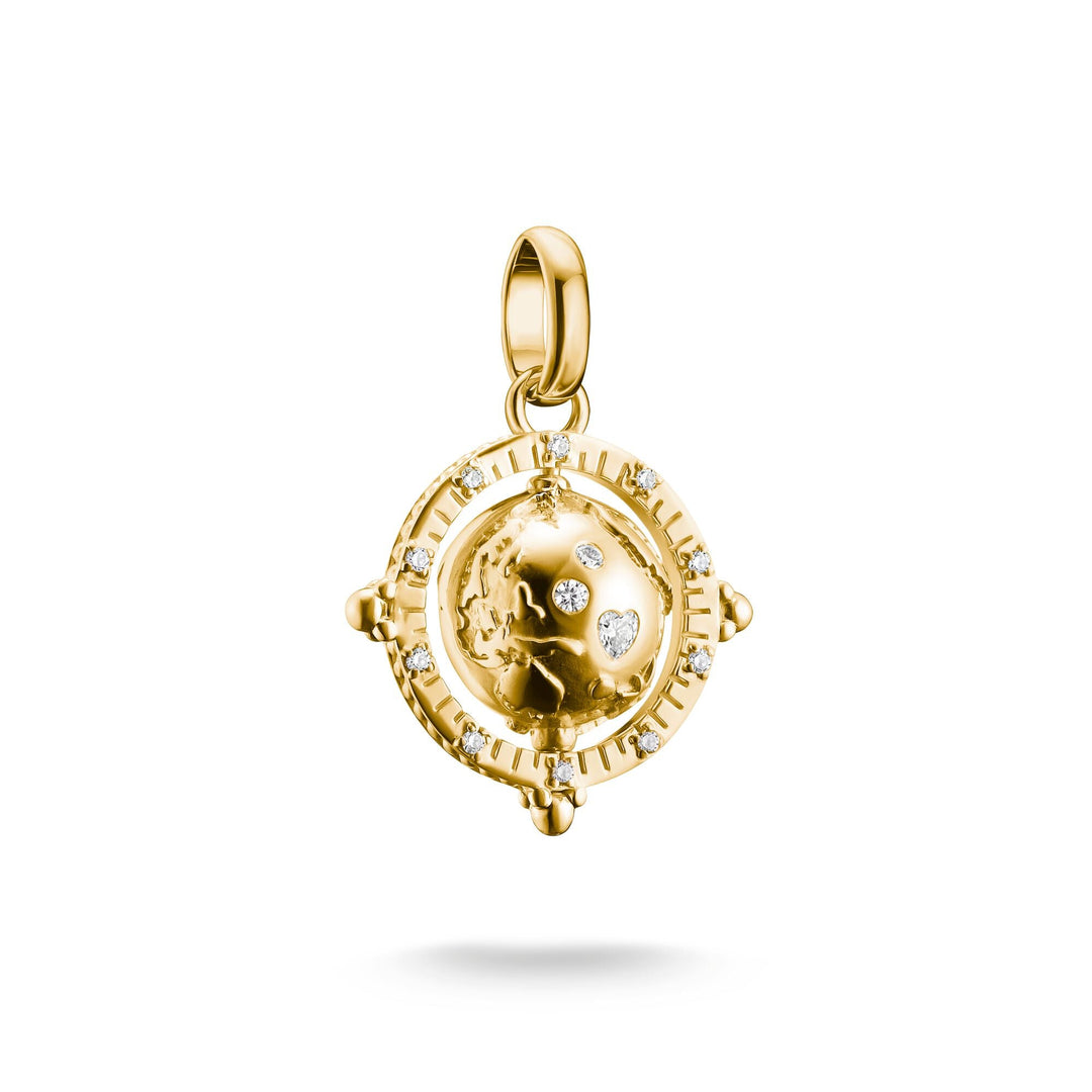 Gold-Plated Globe Charm with White Zirconia | THOMAS SABO