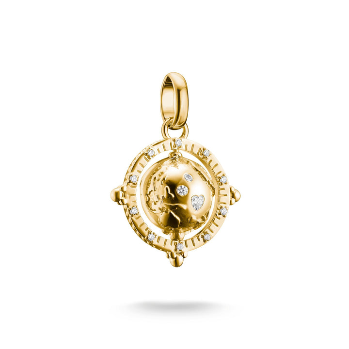 Gold-Plated Globe Charm with White Zirconia | THOMAS SABO