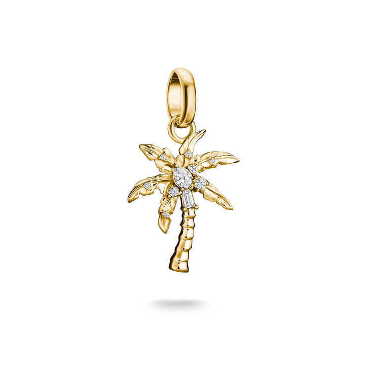 Gold-Plated Palm Tree Charm with White Zirconia | THOMAS SABO