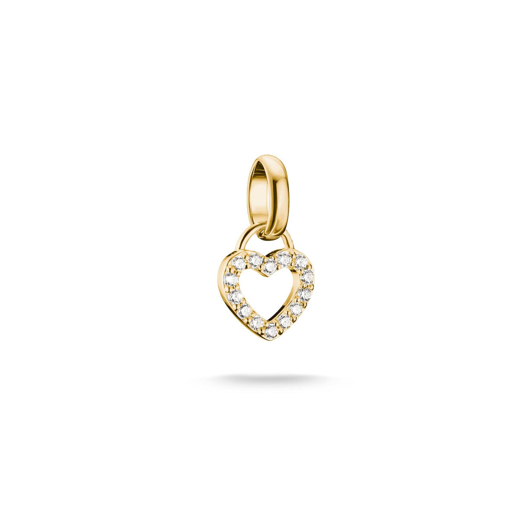 Gold-Plated Open Heart Charm with White Zirconia | THOMAS SABO