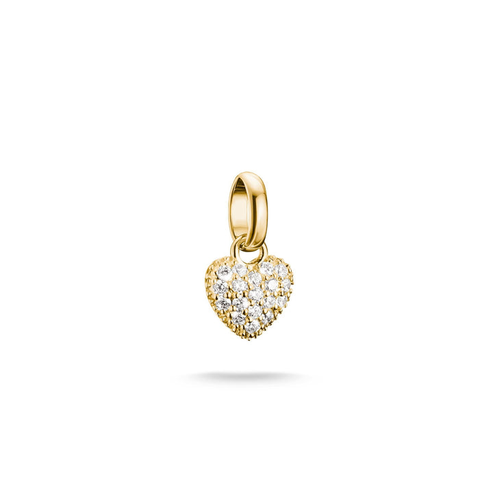 Gold-Plated Heart Charm with Prong-Set White Zirconia | THOMAS SABO