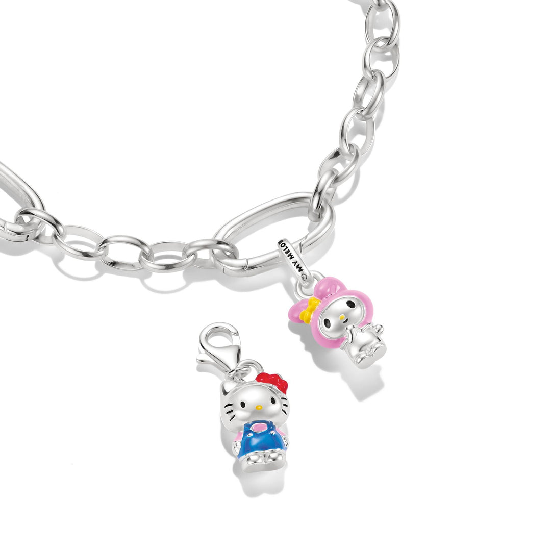 Hello Kitty My Melody Connect Charm with Yellow Bow, Silver-Plated