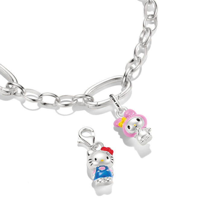 Hello Kitty My Melody Connect Charm with Yellow Bow, Silver-Plated