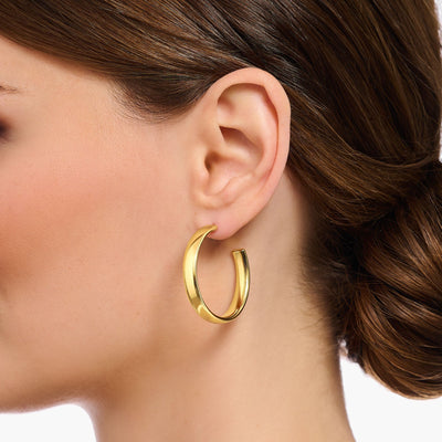 Medium Chunky Hoop Earrings Gold Plated