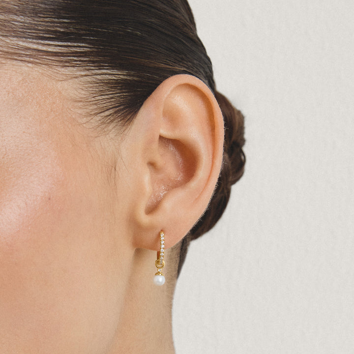 Hoop earrings pearl with zirconia | THOMAS SABO Australia