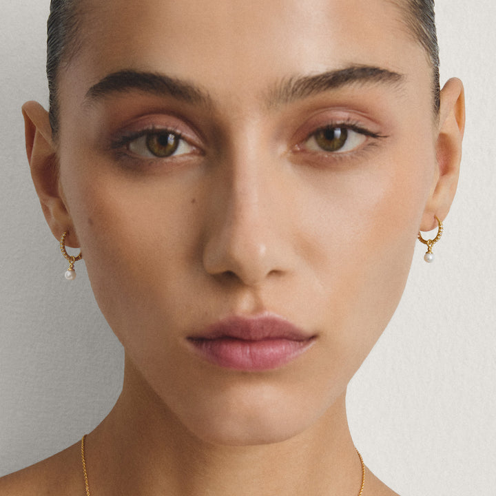 Hoop earrings pearl with zirconia | THOMAS SABO Australia