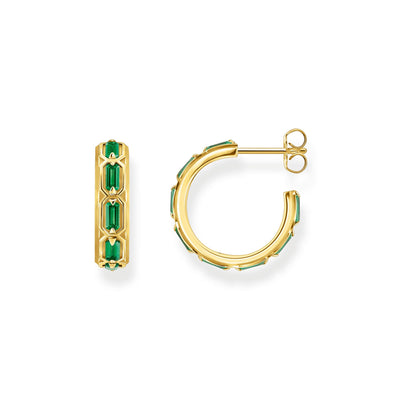 Hoop earrings with green stones  | THOMAS SABO Australia
