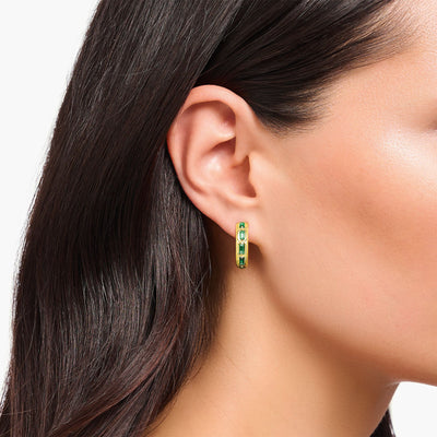 Hoop earrings with green stones | THOMAS SABO Australia