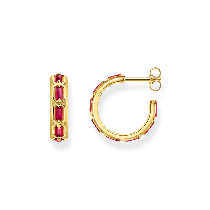 Hoop earrings with red stones | THOMAS SABO Australia