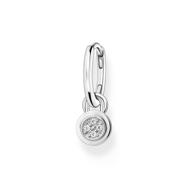Single hoop earring with stones and eyelet for charms | THOMAS SABO Australia