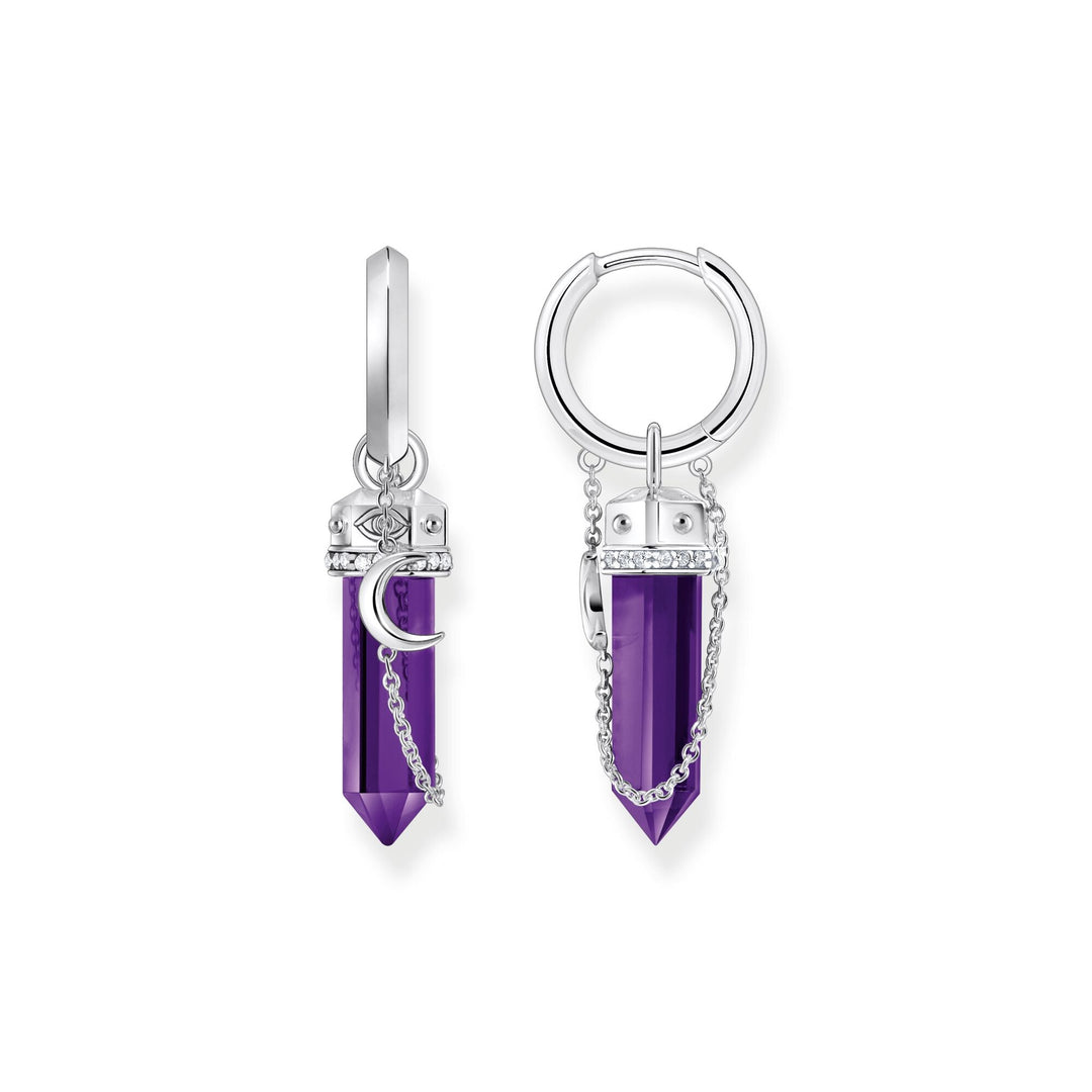 Cosmic Hoop earrings with imitation amethyst | THOMAS SABO Australia