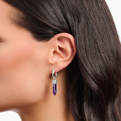 Cosmic Hoop earrings with imitation amethyst | THOMAS SABO Australia