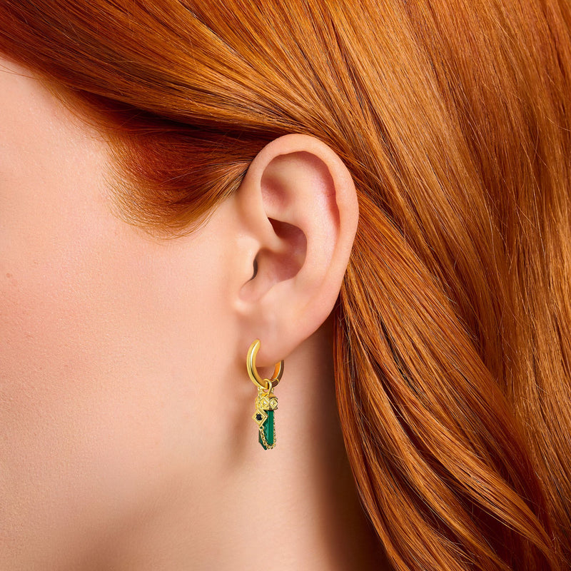 Single crystal hoop earring with malachite | THOMAS SABO Australia