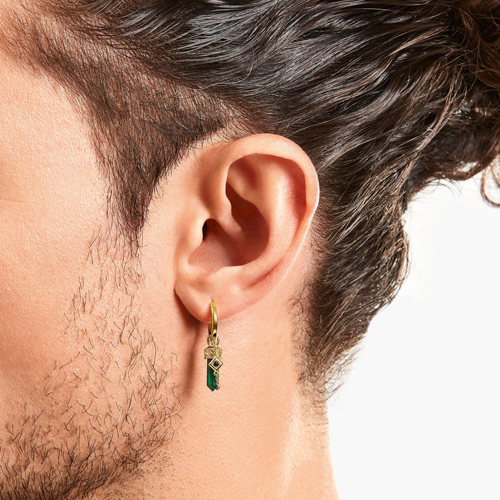 Single crystal hoop earring with malachite | THOMAS SABO Australia