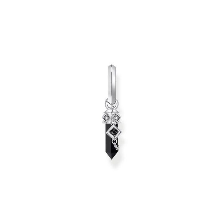 Crystal (single) hoop earring with black onyx | THOMAS SABO Australia