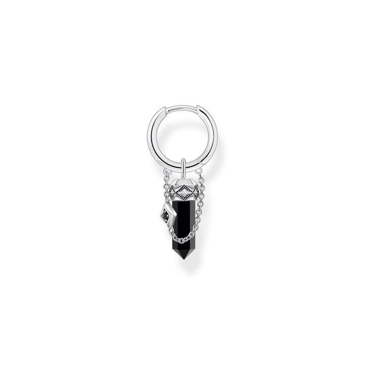 Crystal (single) hoop earring with black onyx | THOMAS SABO Australia