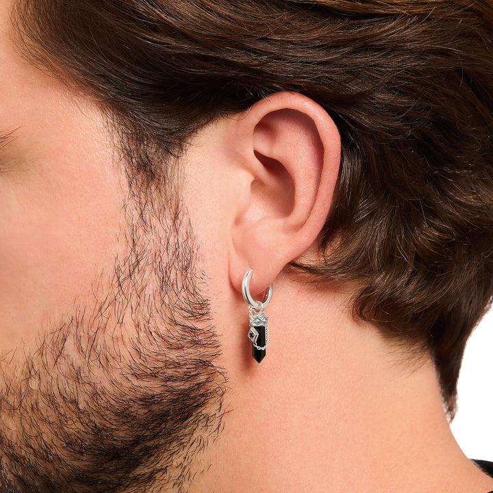 Crystal (single) hoop earring with black onyx | THOMAS SABO Australia