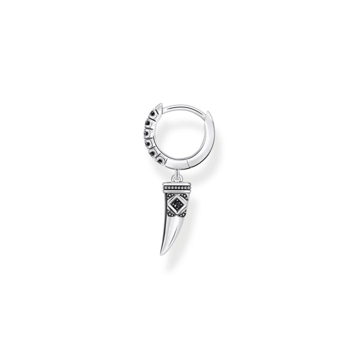 Single hoop earring with wolf&