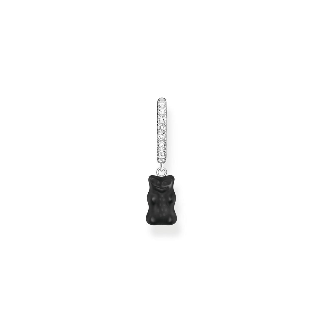 Single hoop earring with black Goldbears pendant &amp; zirconia | THOMAS SABO Australia