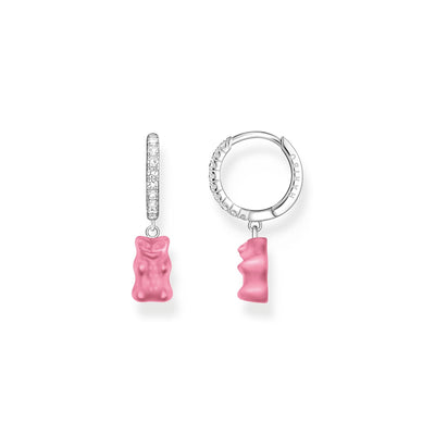 Single hoop earring with pink Goldbear pendant & zirconia | THOMAS SABO Australia