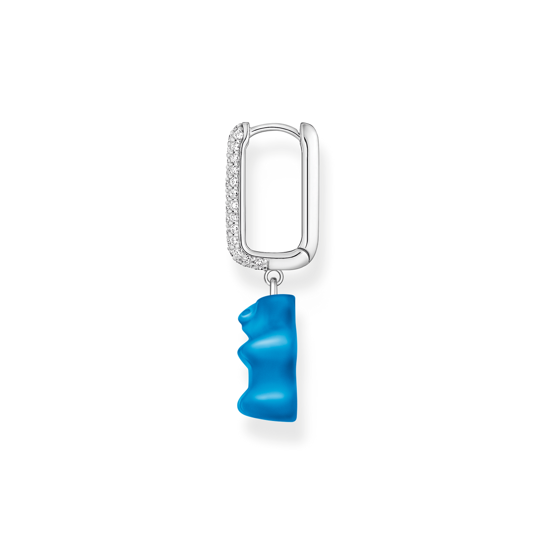 Single hoop earring medium sized with blue goldbear