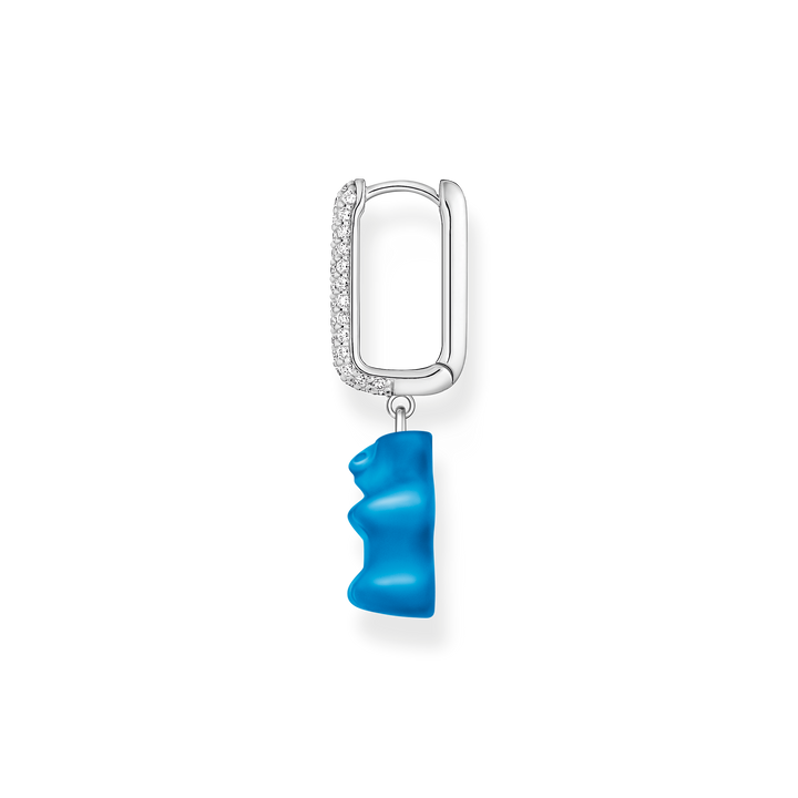 Single hoop earring medium sized with blue goldbear