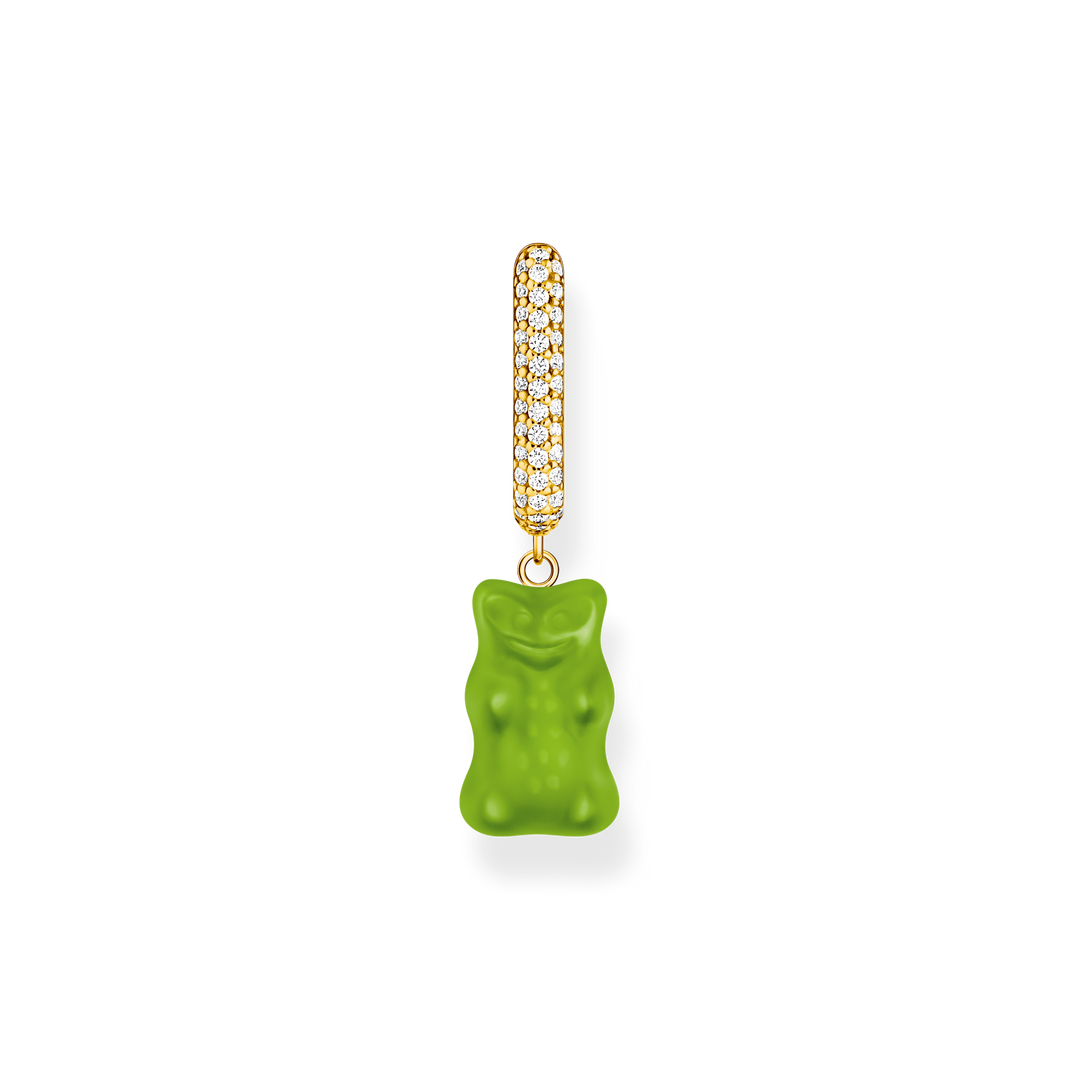 Single hoop earring medium sized with green goldbear