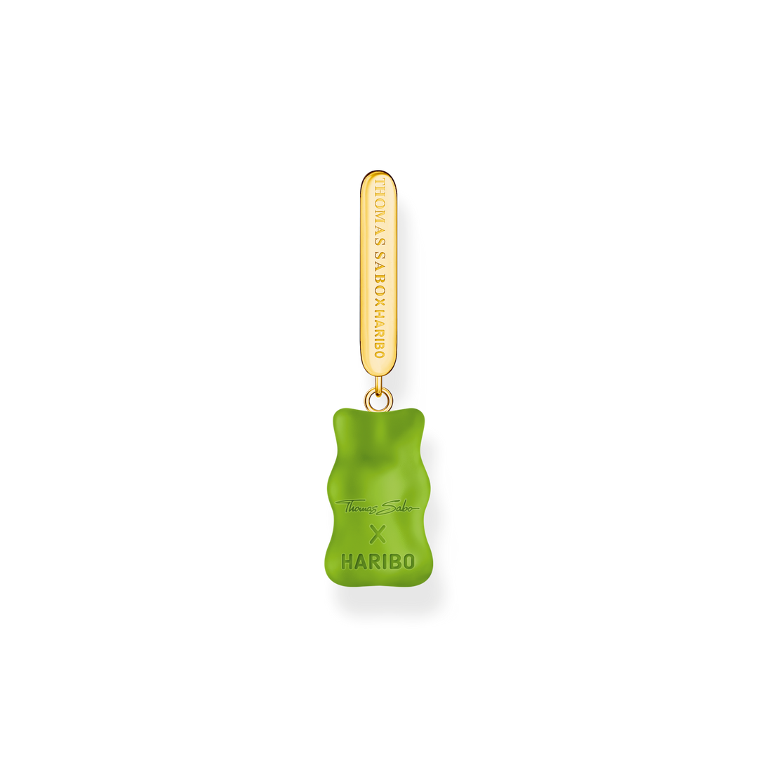 Single hoop earring medium sized with green goldbear