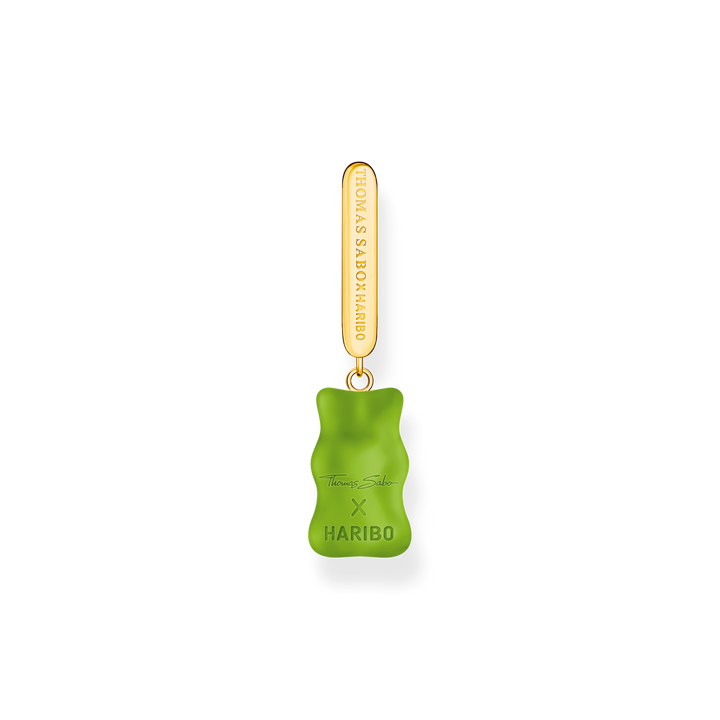 Single hoop earring medium sized with green goldbear