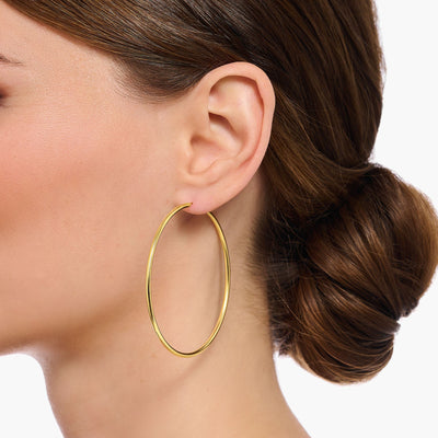 Large Hoop Earrings Gold Plated