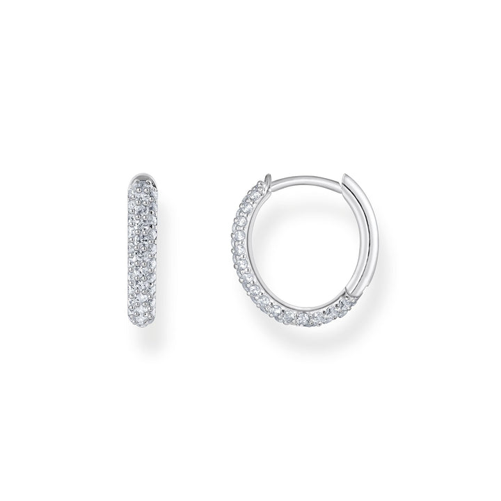 Hoop earrings with white zirconia pavé | THOMAS SABO Australia