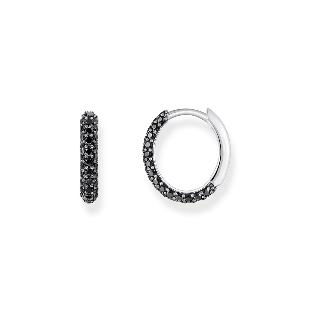Hoop earrings with black zirconia pavé | THOMAS SABO Australia