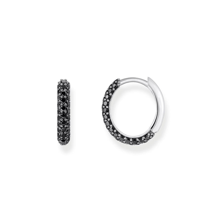 Hoop earrings with black zirconia pavé | THOMAS SABO Australia