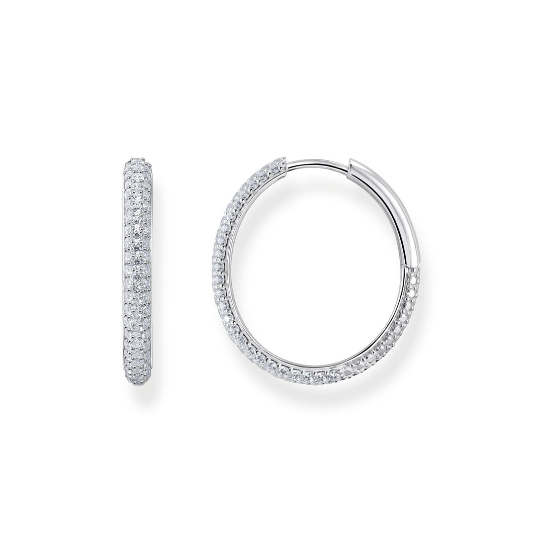 Big thin hoop earrings with white zirconia | THOMAS SABO Australia