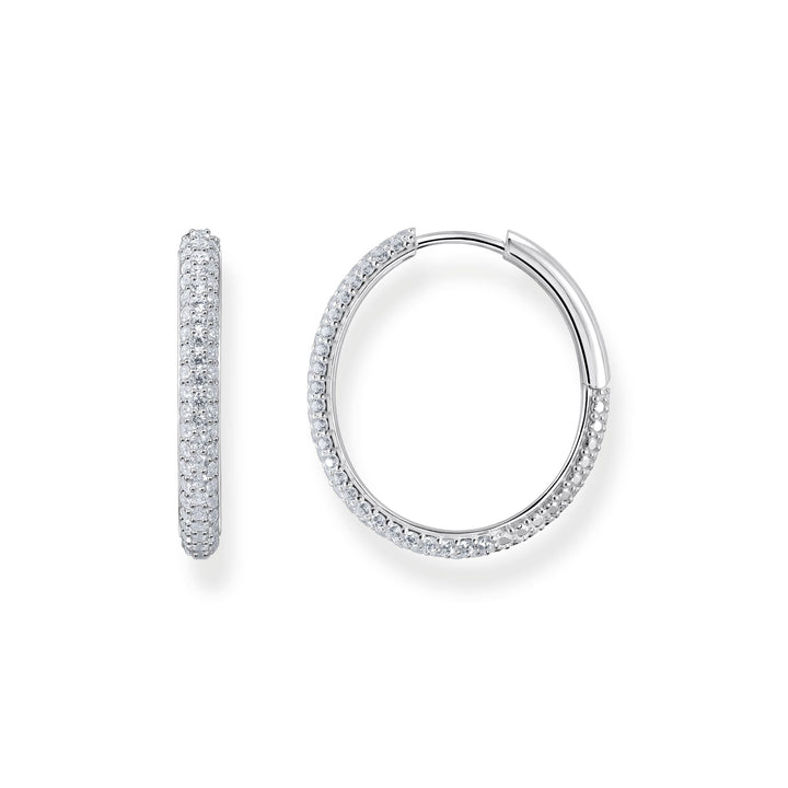 Big thin hoop earrings with white zirconia | THOMAS SABO Australia