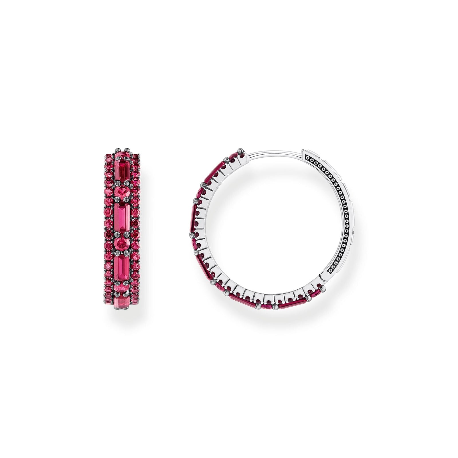 Hoop earrings with ruby red stones | THOMAS SABO Australia