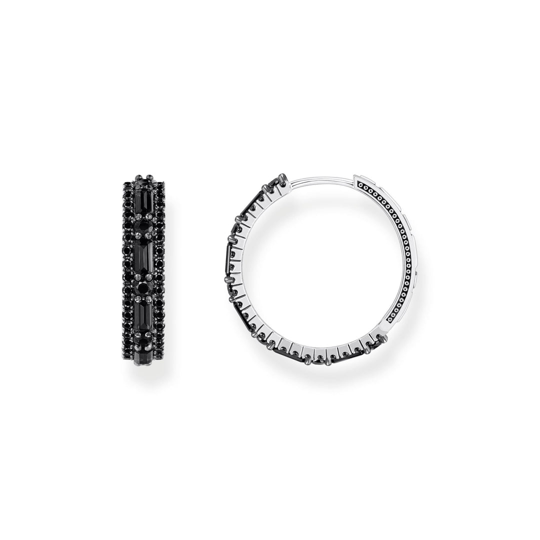 Hoop earrings with black zirconia | THOMAS SABO Australia