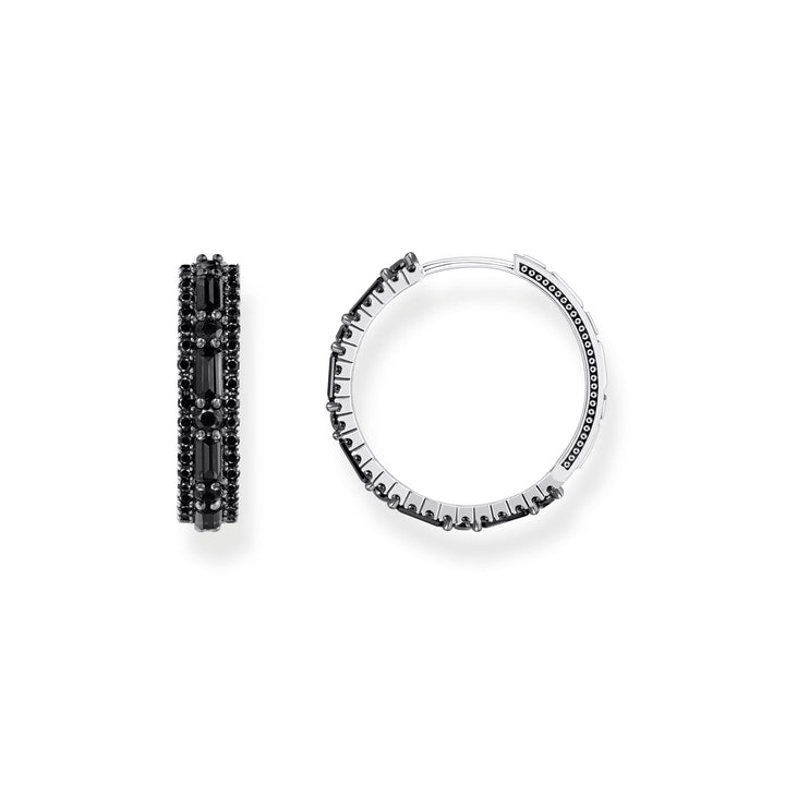 Hoop earrings with black zirconia | THOMAS SABO Australia