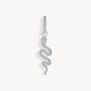 Single hoop earring with white stones