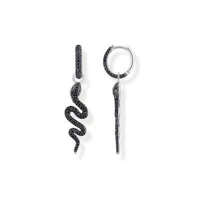 Snake single hoop earring with black zirconia | THOMAS SABO Australia