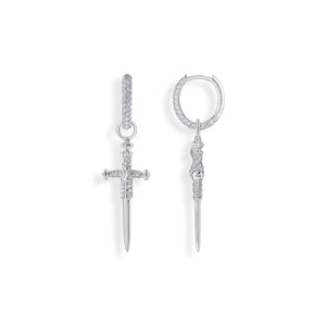 Single hoop earring with sword & white stones | THOMAS SABO Australia