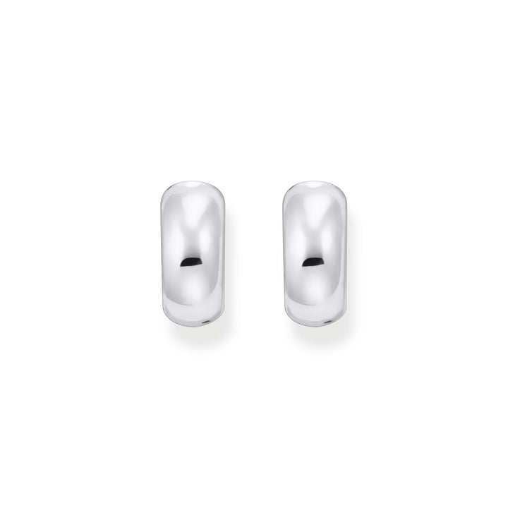 Hoop earrings in chunky design mini silver