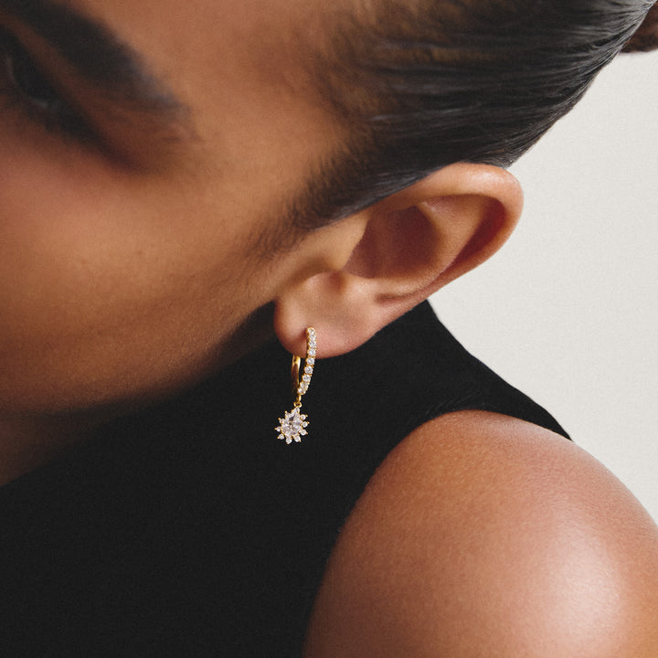 Hoop earrings with zirconia in teardrop shape | THOMAS SABO Australia