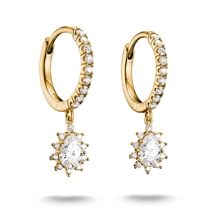 Hoop earrings with zirconia in teardrop shape | THOMAS SABO Australia