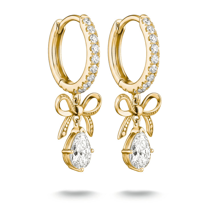 Hoop earrings Bow with zirconia in teardrop shape | THOMAS SABO Australia