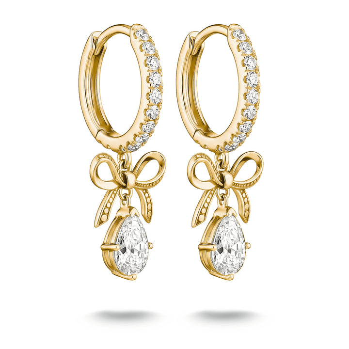 Hoop earrings Bow with zirconia in teardrop shape | THOMAS SABO Australia