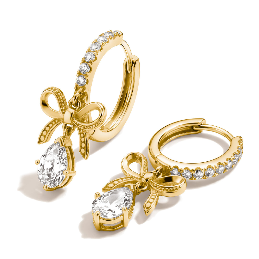 Hoop earrings Bow with zirconia in teardrop shape | THOMAS SABO Australia